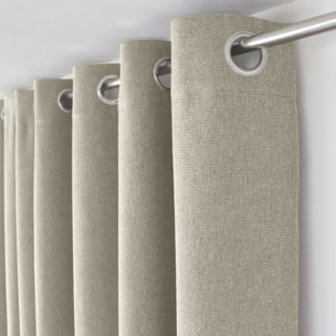 Rideau à oeillets en velours chenillé - Naturel
