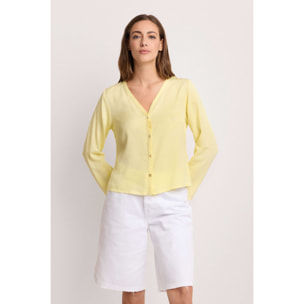 Kocca - Blusa fluida scollo a V Donna, Tinta unita, Scollo a V