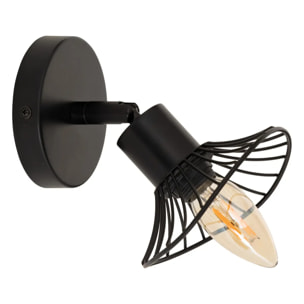 Applique murale/plafonnier Adelia noir 10x10cm