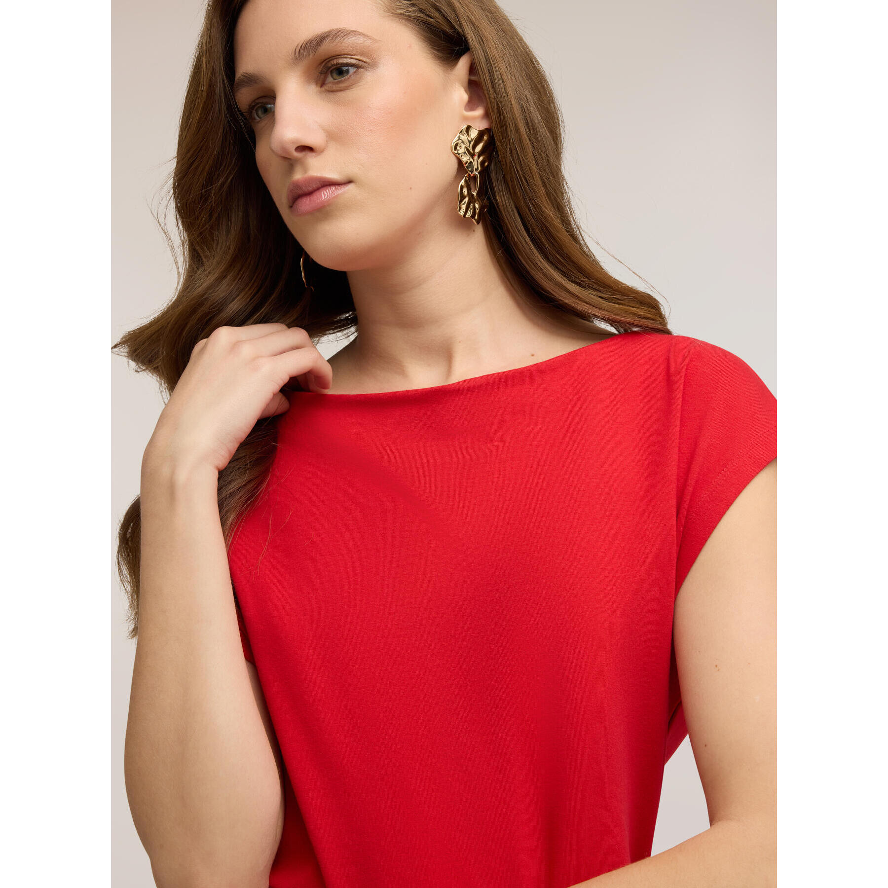 Motivi - Top con drappeggio laterale - Rosso