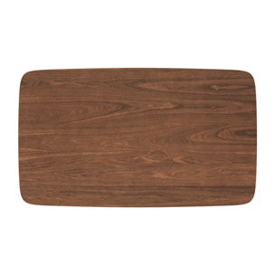 Table rectangulaire 6 personnes en bois foncé 150 cm - Oman