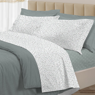 Completo letto melody verde in cotone 100% cotone