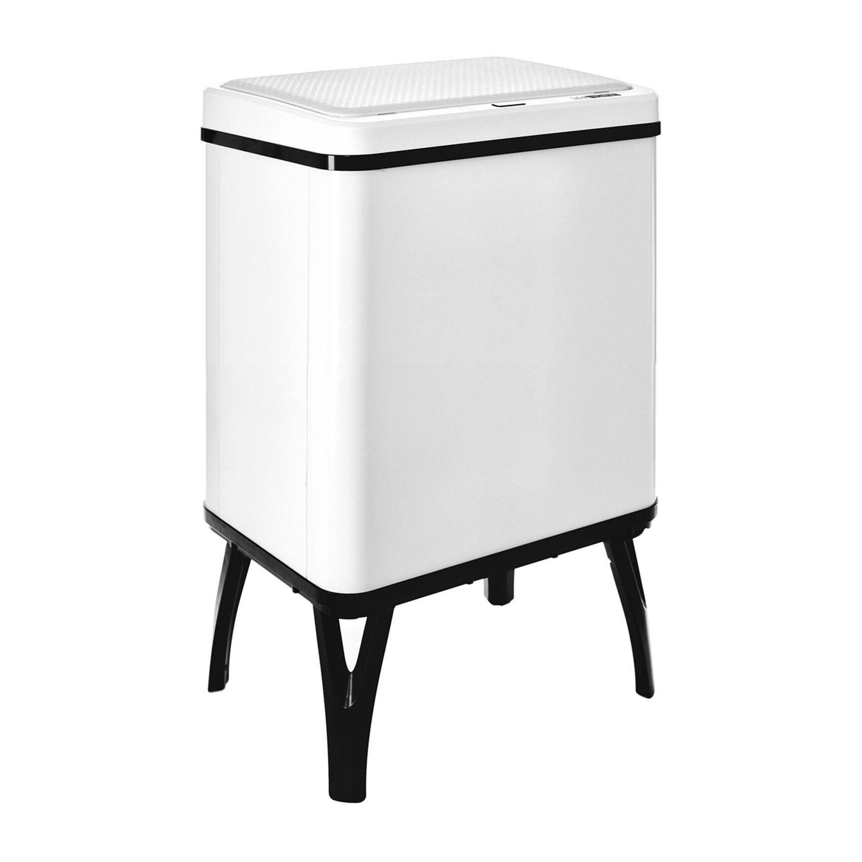 WELL HOME - Cubo de Basura inteligente para Reciclaje con apertura automática y contacto manual 15L+15L 35,5x26x60cm Color Blanco