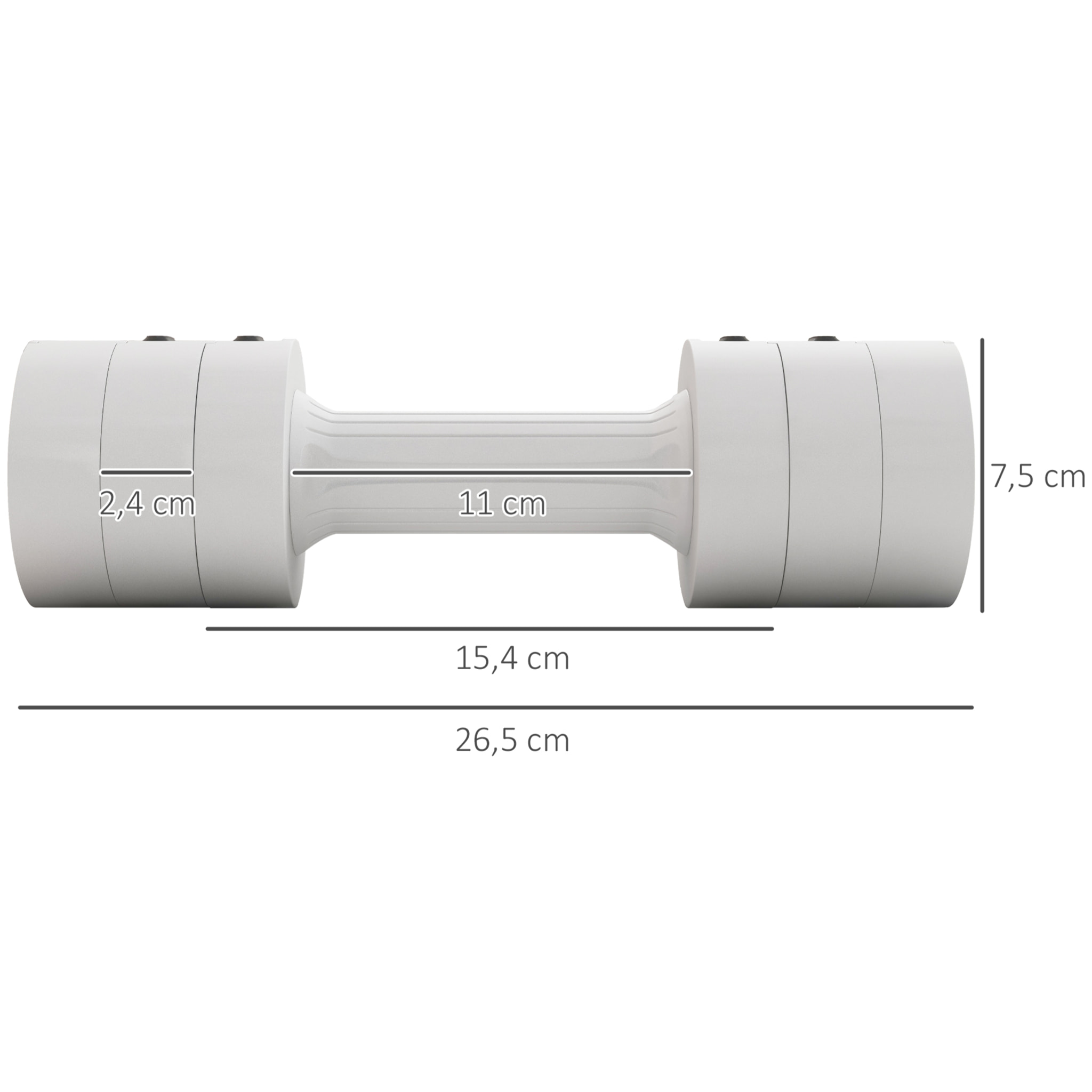 Set de 2 haltères ensemble d'haltères réglables poids total 5 Kg coffre rangement inclus blanc