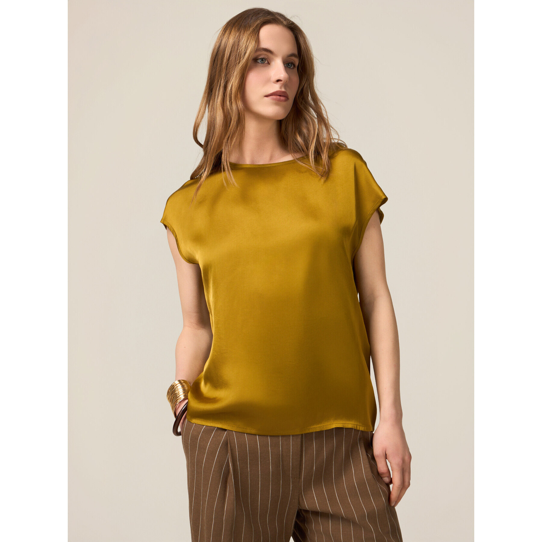 Oltre - Blusa in raso di viscosa - Verde