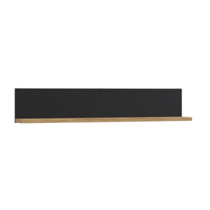 Étagère murale 160 cm en bois effet chêne & noir - FACTORY