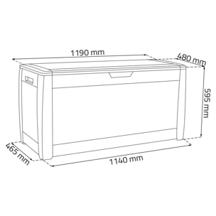 Baul de jardin 310 litros boxe rato en color chocolate 119 x 48 x 60 cm
