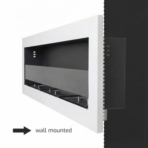 Traiano - Camino a bioetanolo da incasso 120xH40 cm biocamino Bianco