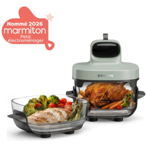 Friteuse sans huile DREAME Tasti™,Vert, 5 en 1, 2 récipients: 2,5L et 4,5L, 1500W