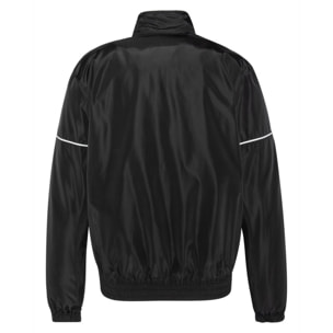 TEAMS TRACKSUIT JACKET WITH  CONTRASTED SLEEVES PIPINGS & MESH LINING 100% POLYESTER Nero