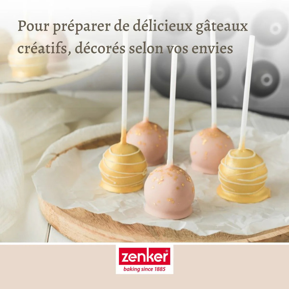 Set moule cake pop bâtonnets et sachets transparents 38 x 26 cm Zenker Special Creative