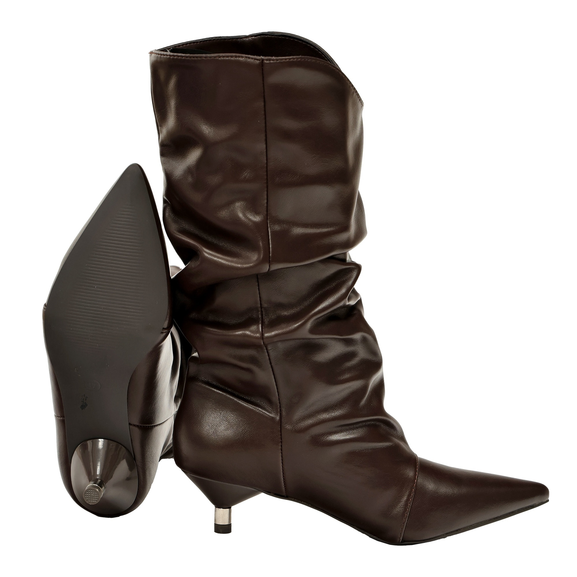 Stivaletto in simil pelle con tacco basso