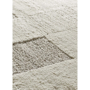 VERONA Alfombra con efecto damero conn relieve en crema, varias medidas disponibles.