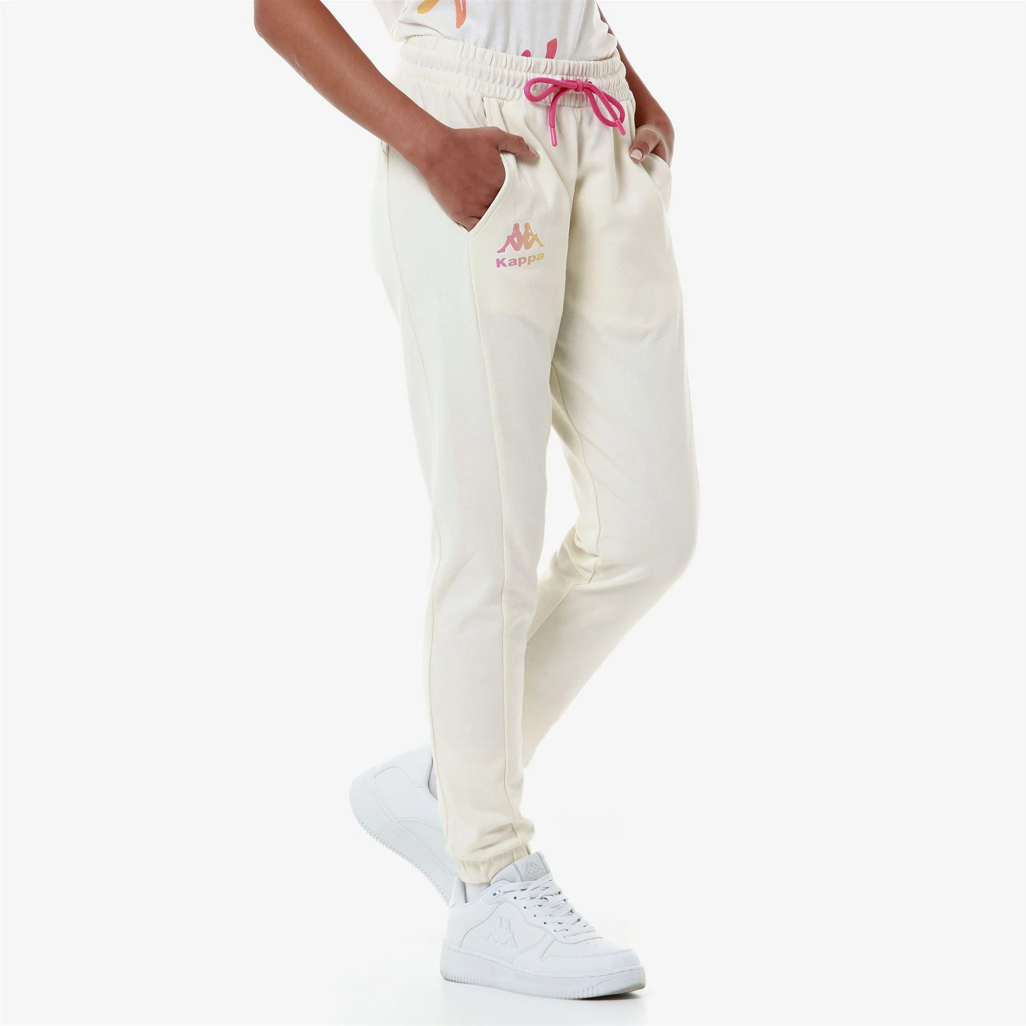 Kappa - Pantaloni Donna Bianco - LOGO FESIA
