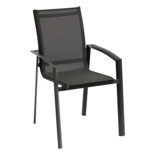 Fauteuil de jardin empilable Axant Anthracite & Graphite