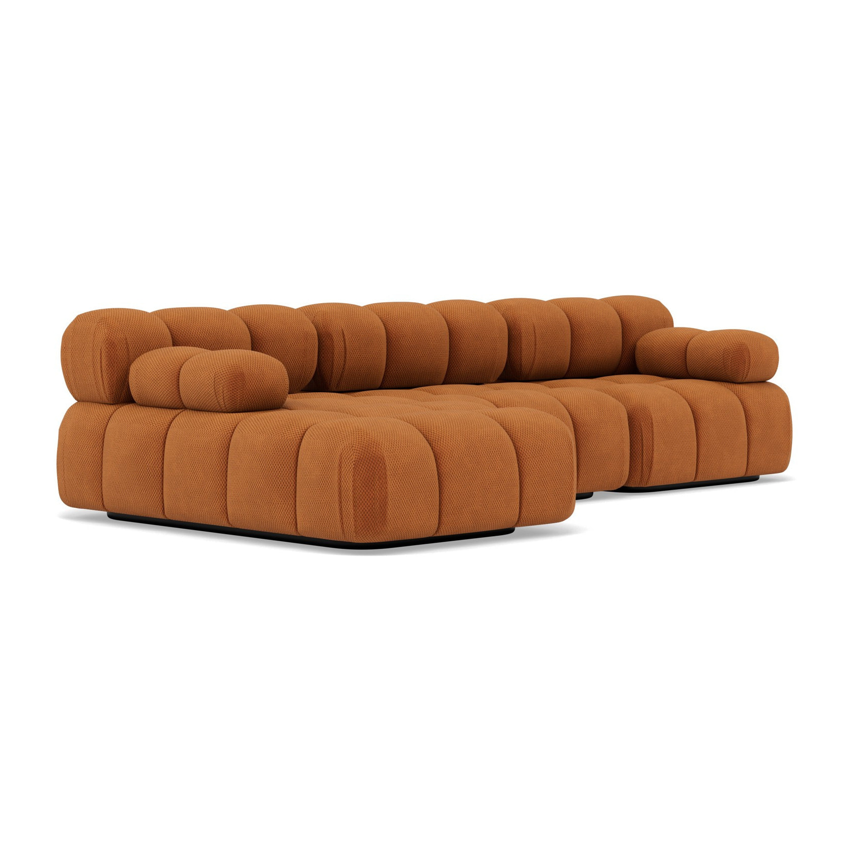 Ruby - canapé modulable d'angle gauche 4 places en velours texturé - Terracotta