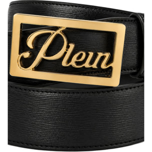 PHILIPP PLEIN Plein signature log leather belt