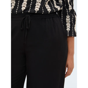 Fiorella Rubino - Pantalones Wide Leg con cordón en la cintura - Negro