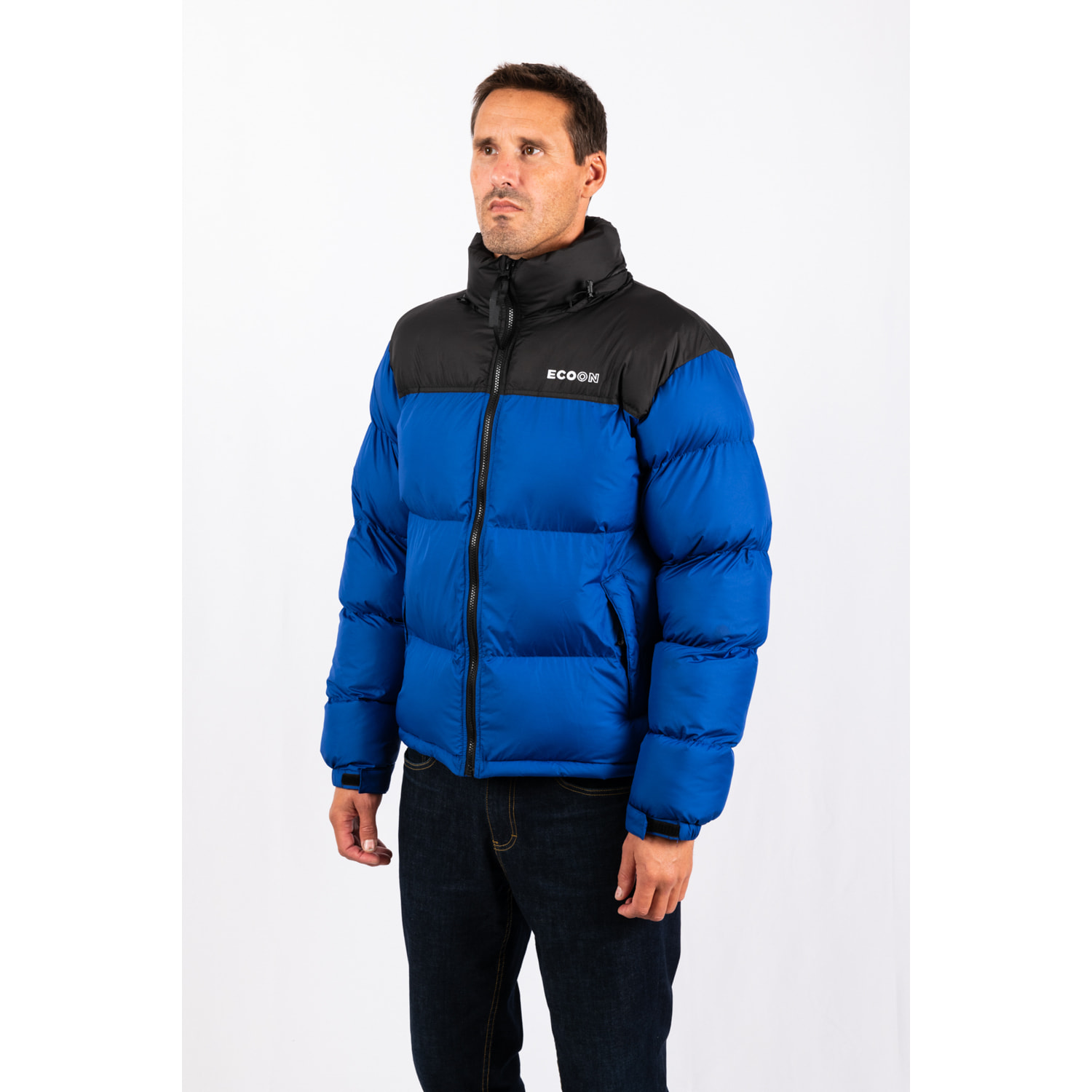 Chaqueta Lisboa short jacket marca ECOON - Azul claro / Negro