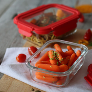 Boîte hermétique rectangle 370ml en verre CRISTAL