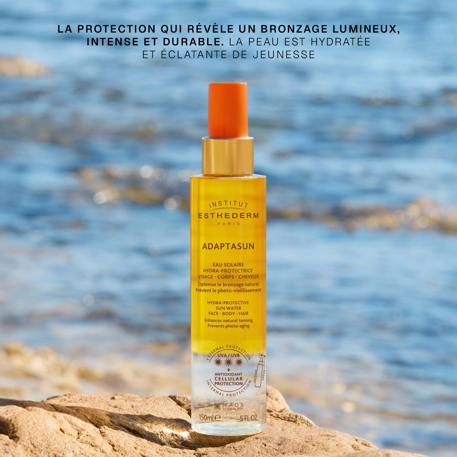Adaptasun - Eau Solaire Hydra-Protectrice - Visage Corps et Cheveux 150 ml
