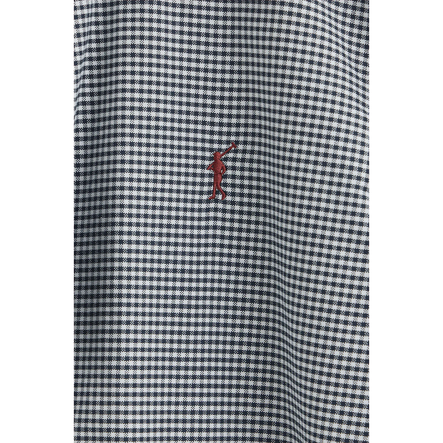 Camicia blu marino slim fit a quadri vichy con logo Rigby Go