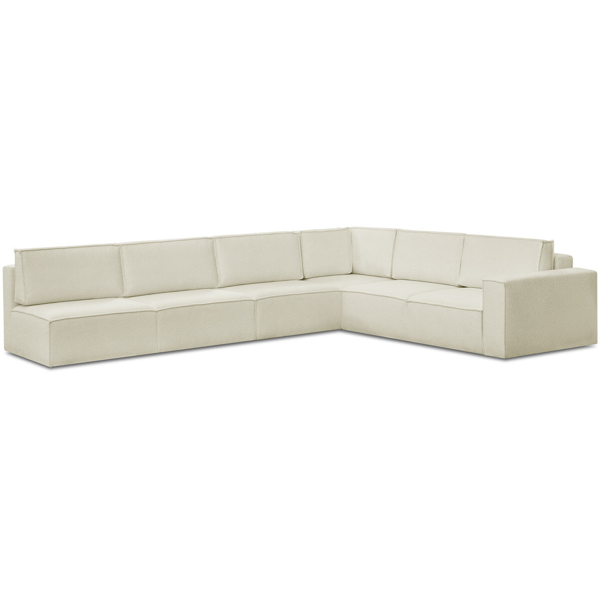 Canapé d'angle gauche convertible 10 places en tissu bouclé - HARPER MOD