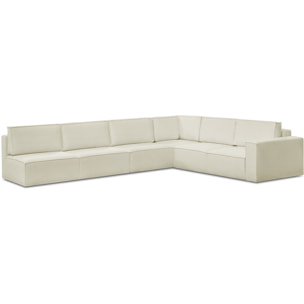 Canapé d'angle gauche convertible 10 places en tissu bouclé - HARPER MOD