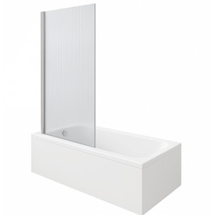 Baignoire droite DURAVIT D-Code 1800x800mm + Pare bain gauche AURYS Raywall chromé