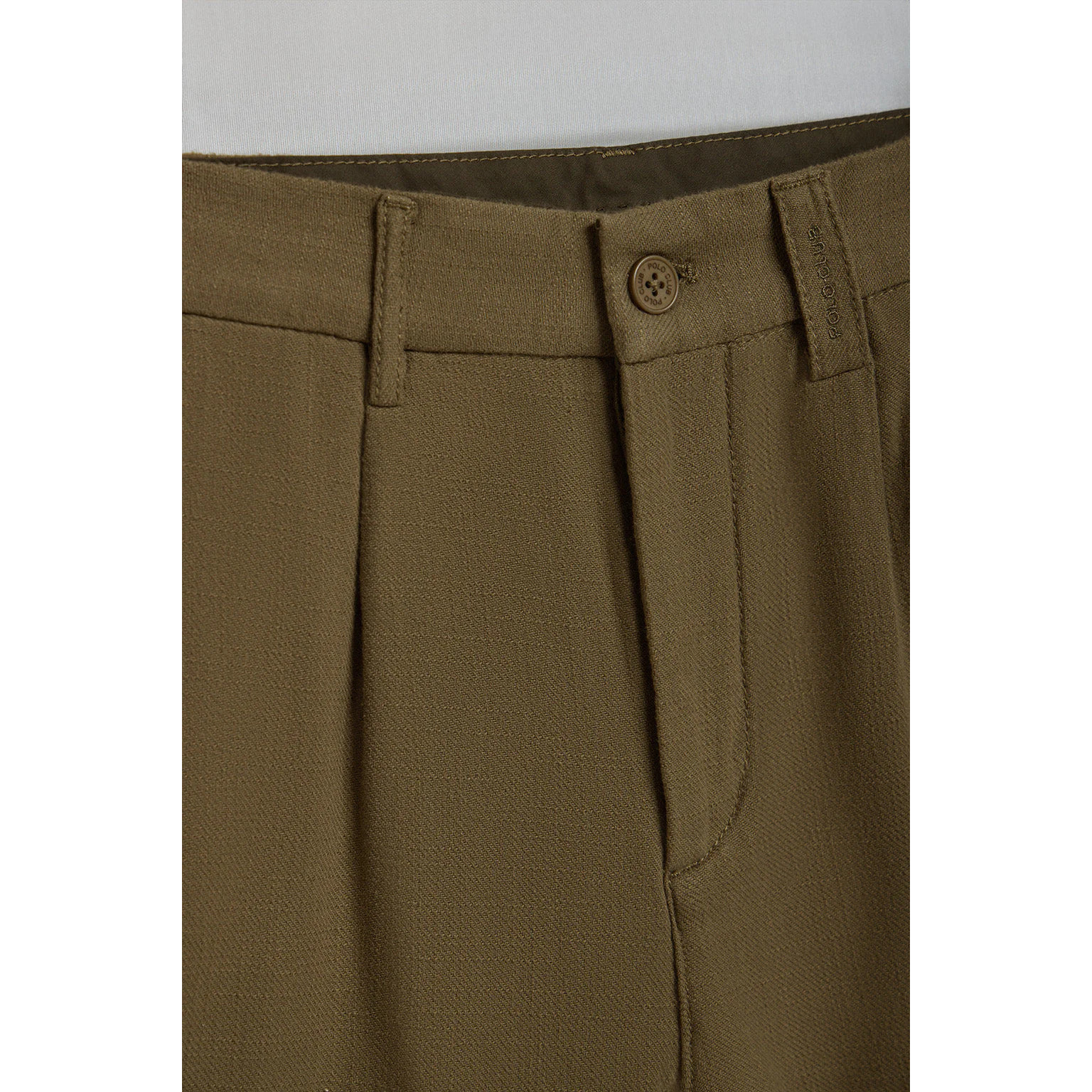 Pantaloni Cuba in lino e cotone verde cachi con dettagli ricamati Polo Club