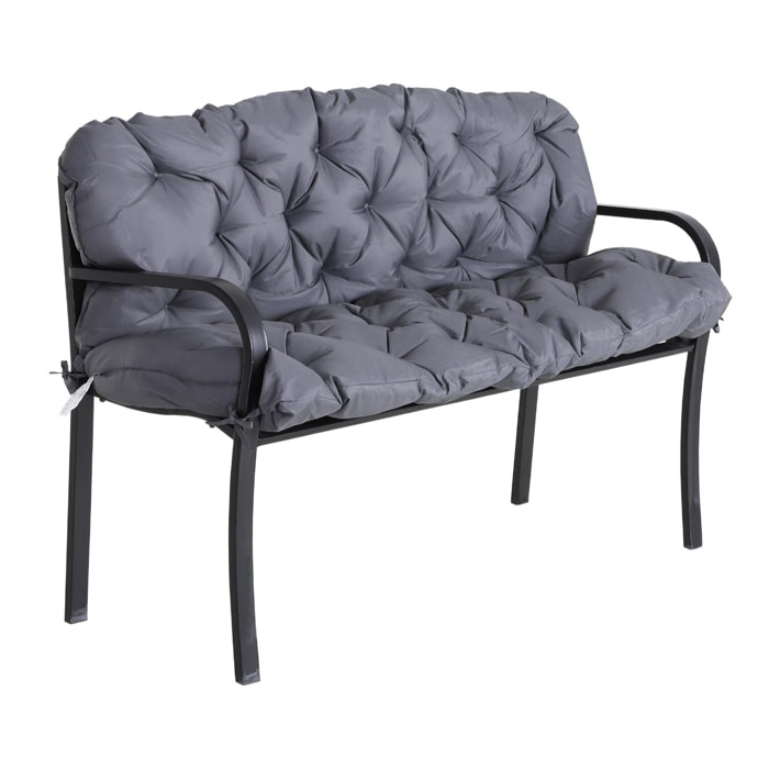 Coussin matelas assise dossier pour banc de jardin balancelle canapé 3 places grand confort 150 x 98 x 8 cm gris