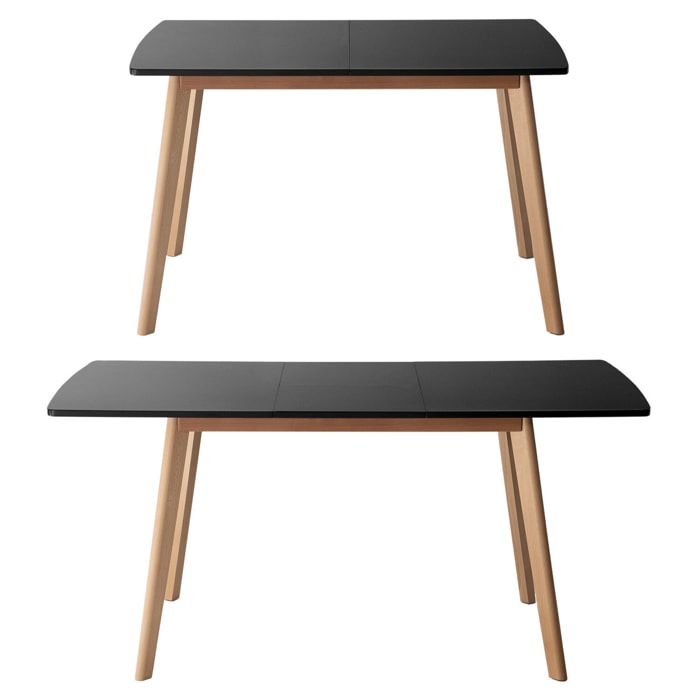 Table extensible HELGA 120 / 160cm noire