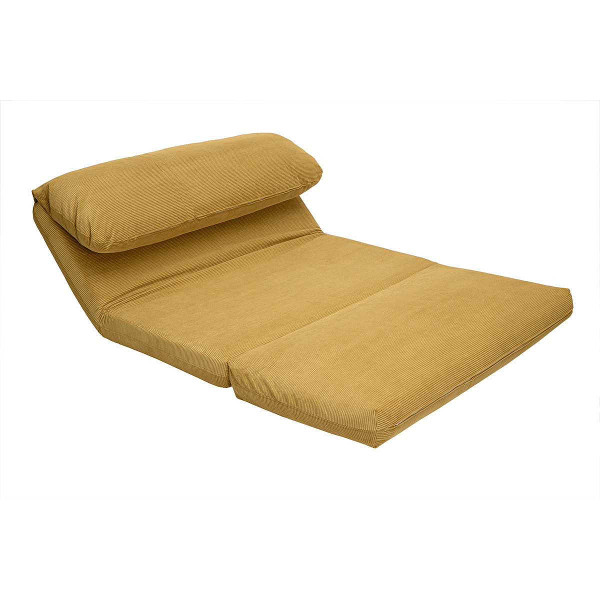 Chauffeuse convertible 2 places en tissu velours côtelé jaune curry SPENCER
