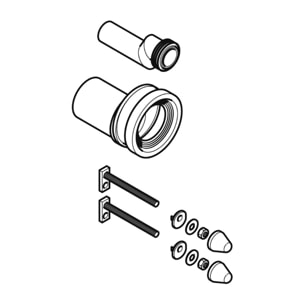 Jeu de manchettes raccordement désaxé 2,5 cm avec tige filetée (405.116.00.1)