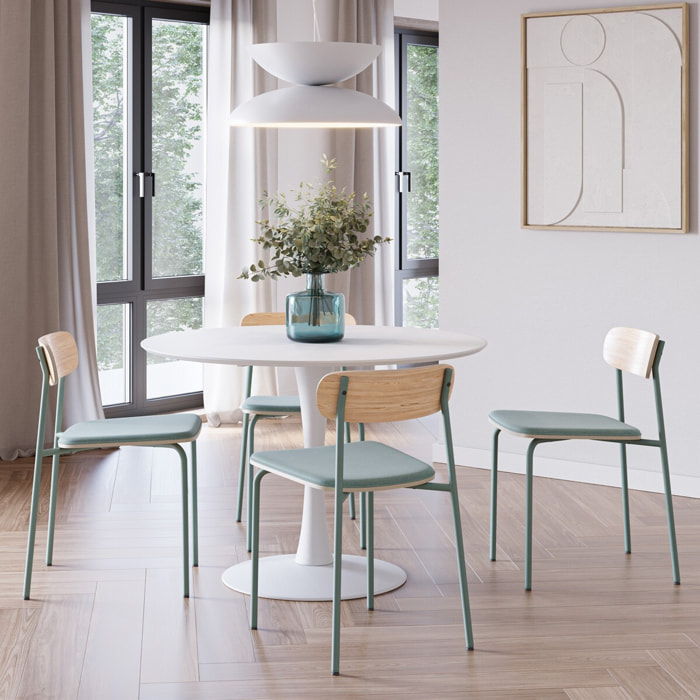 Lot de 2 chaises en tissu et effet bois - SVALA