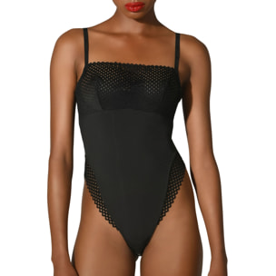 Body Sheer Opaque Romantic Net Bodysuit