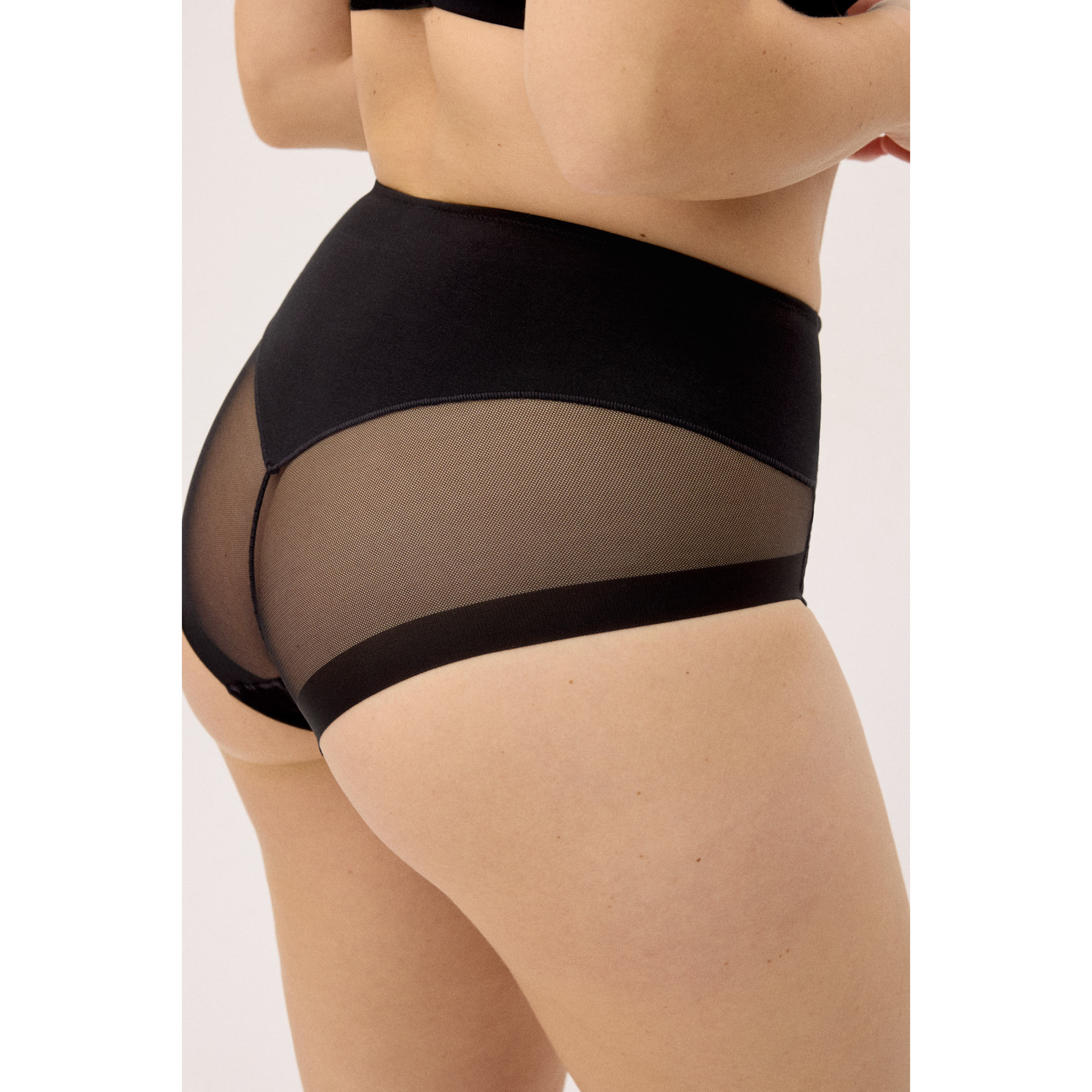 Slip vita alta donna Nero