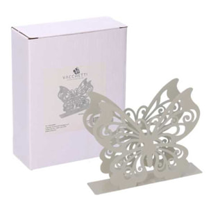 Portatovaglioli in metallo farfalla crema rettangolare cm14,5x4h12