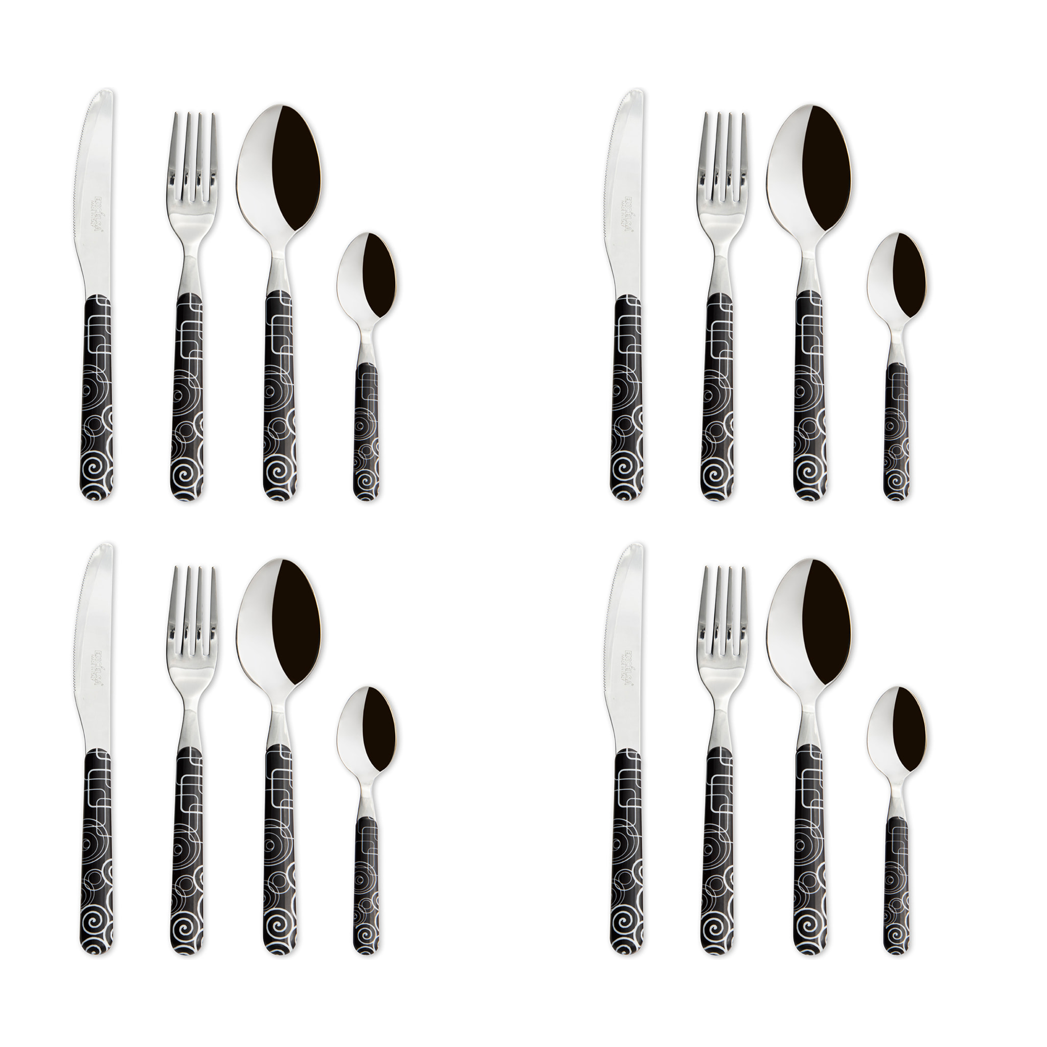 Service 16 couverts Excelsa – Magic Black, Acier Multicolore