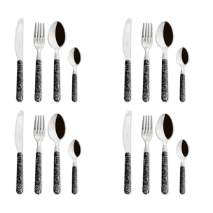 Service 16 couverts Excelsa – Magic Black, Acier Multicolore