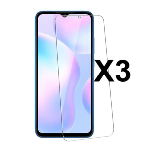 Lot de 3 vitres en verre trempé Compatible Xiaomi Redmi 9A