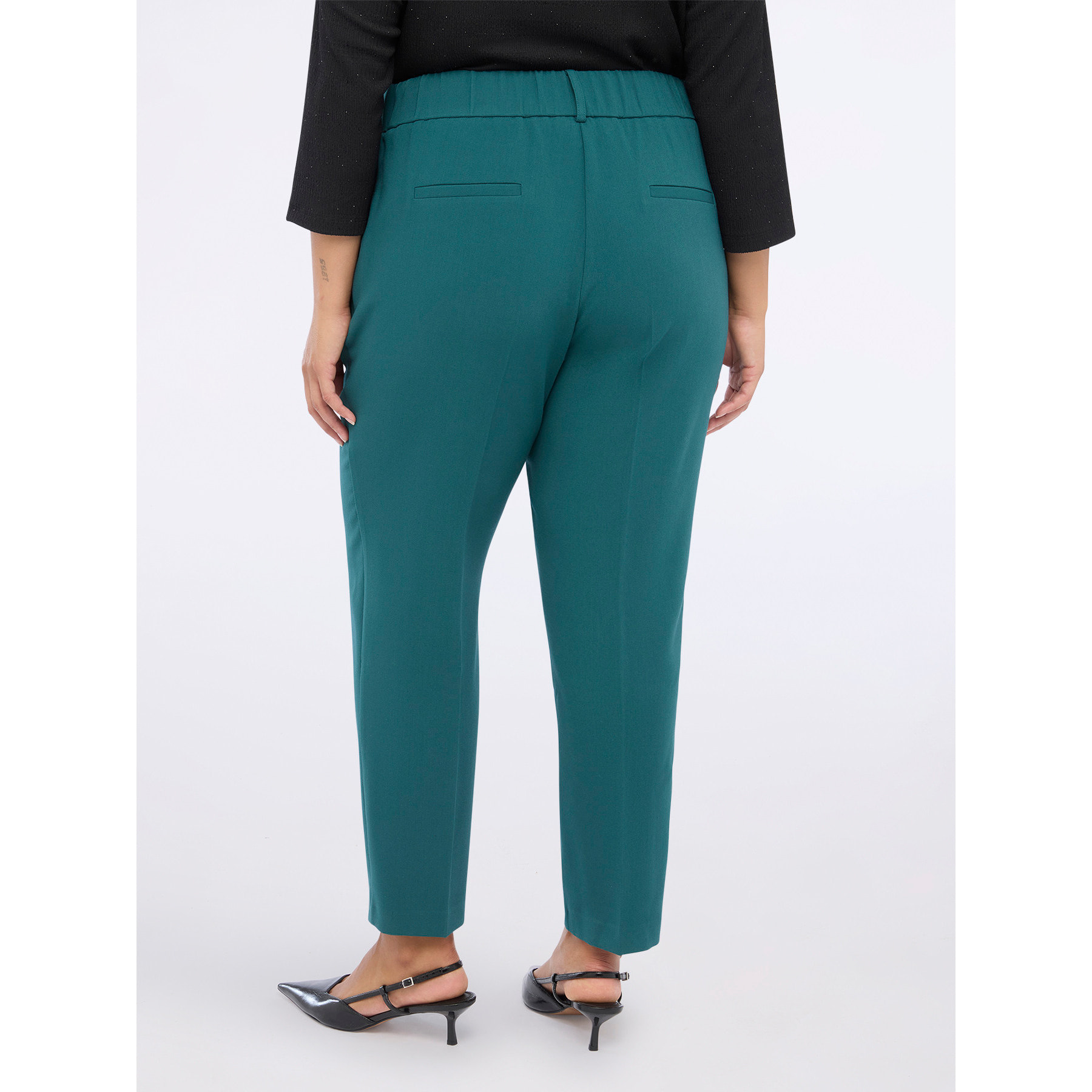 Fiorella Rubino - Pantaloni carrot fit con borchie - Ottanio