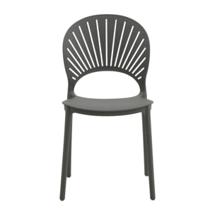 Set di 2 sedie GIBILTERRA in polipropilene grigio, impilabili