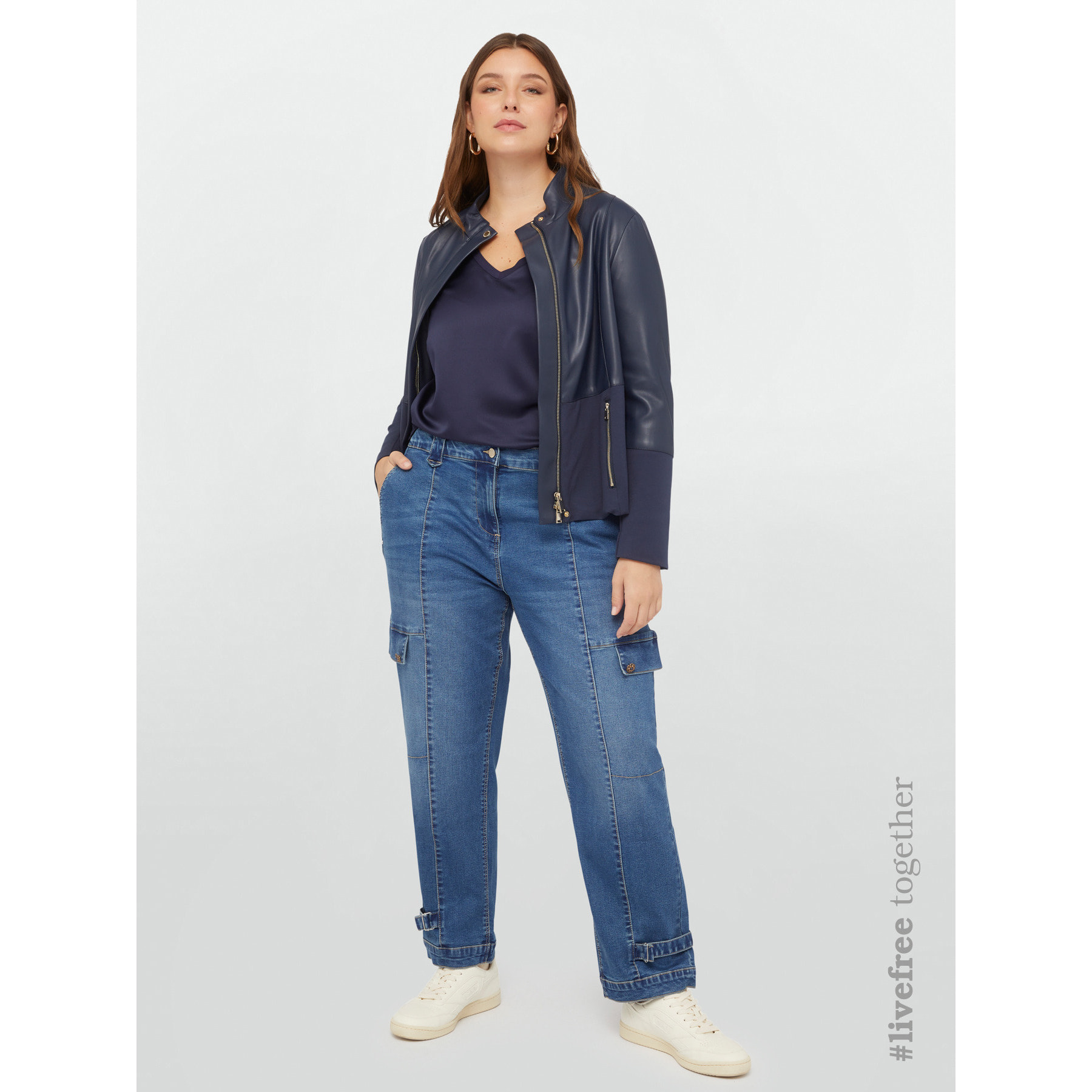 Fiorella Rubino - Jeans cargo modello balloon - Blu