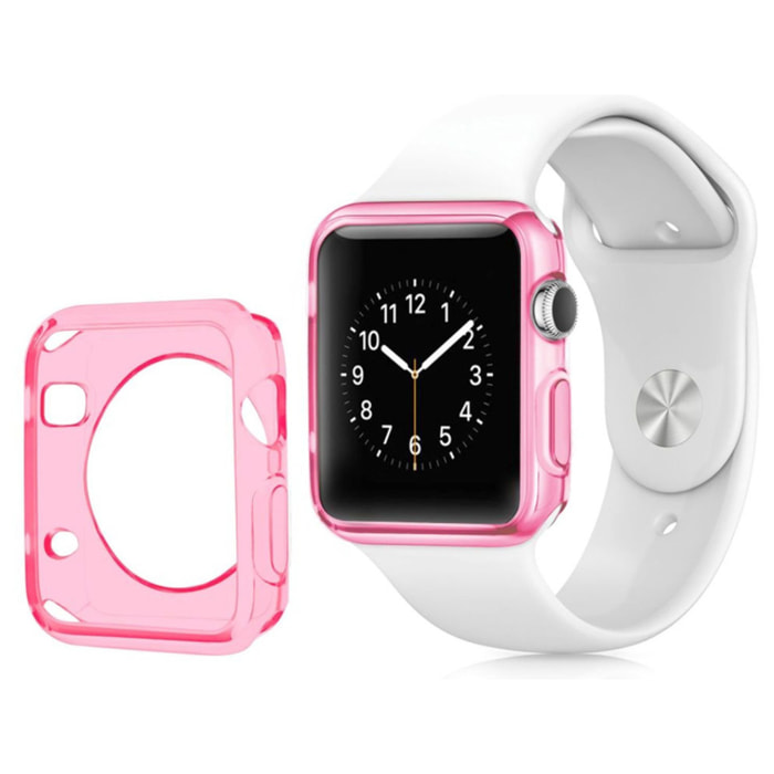 DAM APPLE WATCH CASSA IN SILICONE 42 MM 4x1x4 Cm. Colore rosa