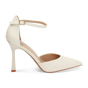 Open shank mujer color crema elegantes