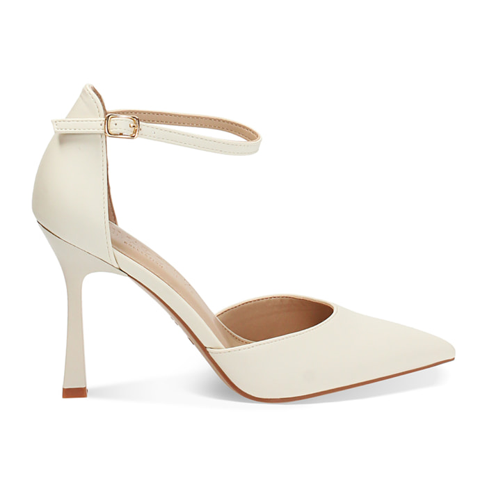 Open shank mujer color crema elegantes
