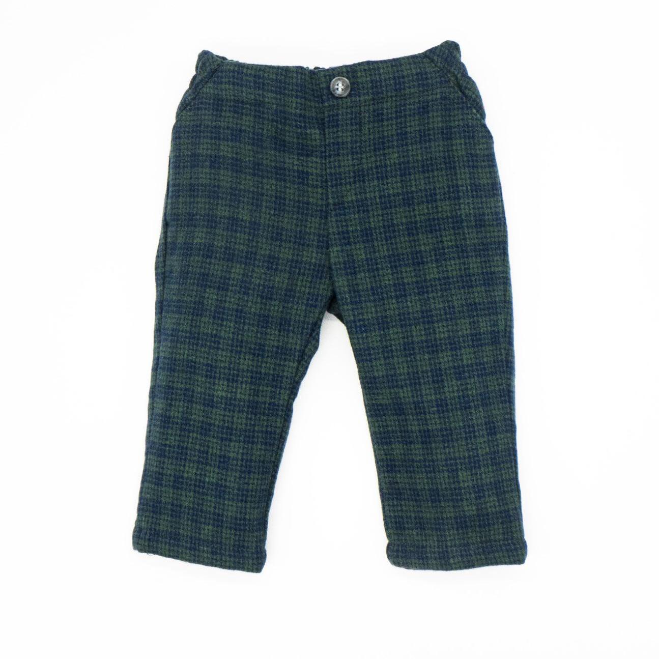 Pantalón estructura verde y azul