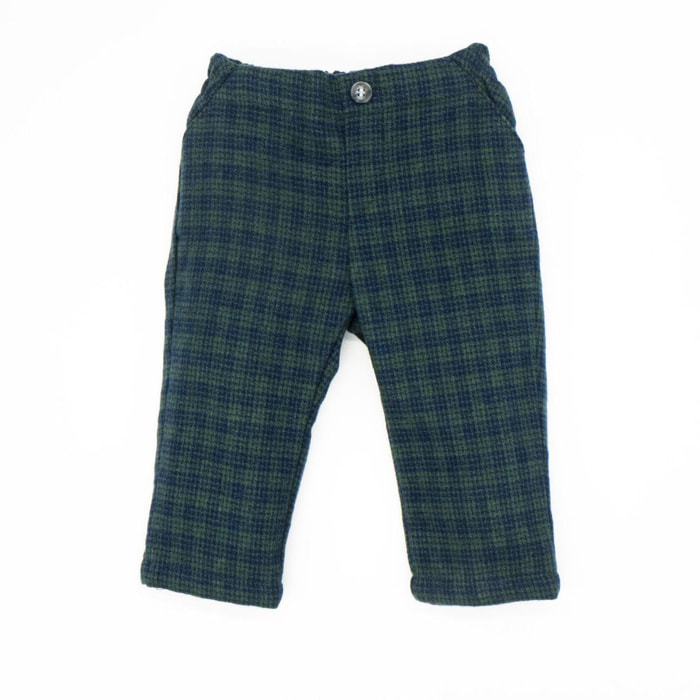 Pantalón estructura verde y azul