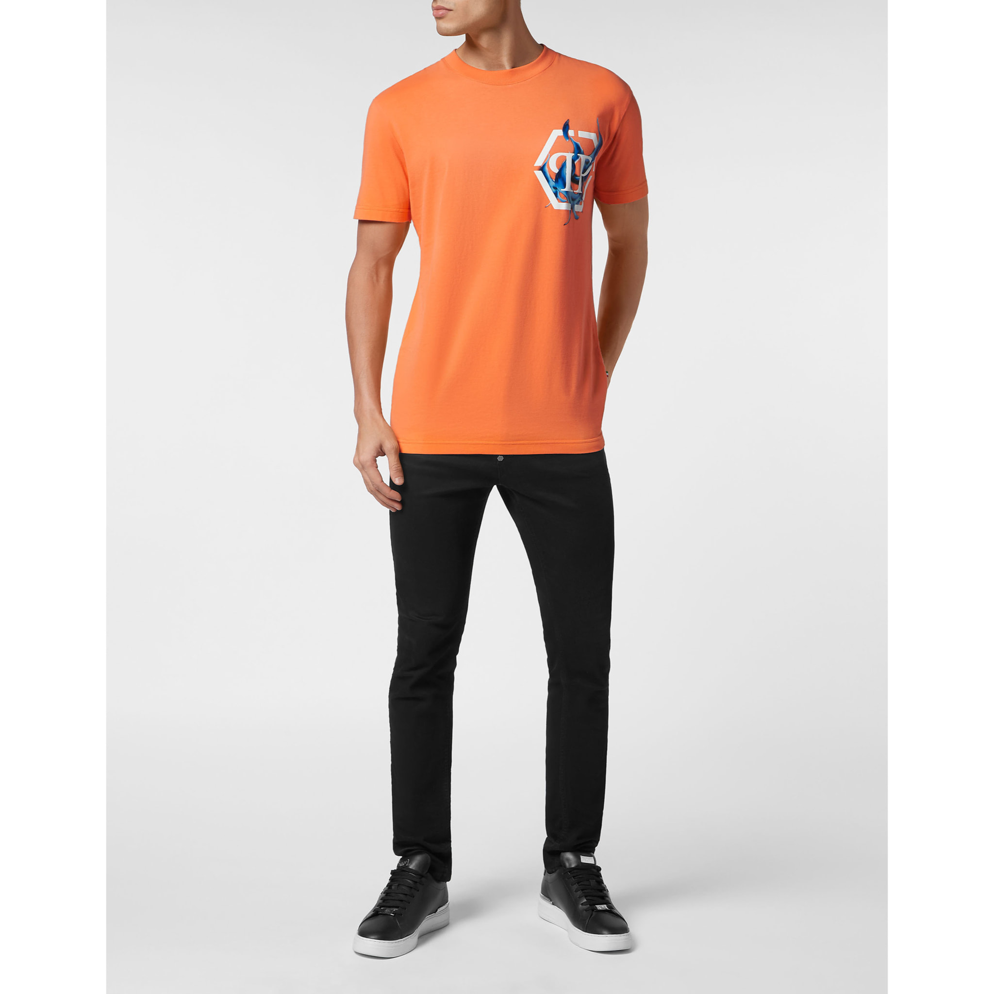 PHILIPP PLEIN T-Shirt Round Neck FLAME